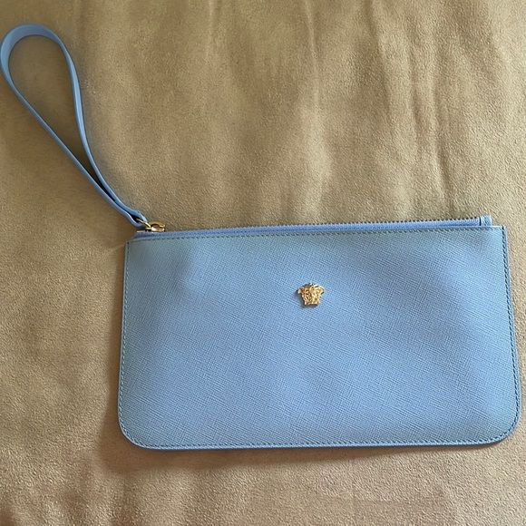 Versace Bags Authentic Sky Blue Versace Pouch Wristlet Poshmark
